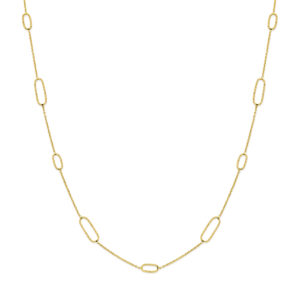 collier gediamanteerd 45 cm 14K geelgoud