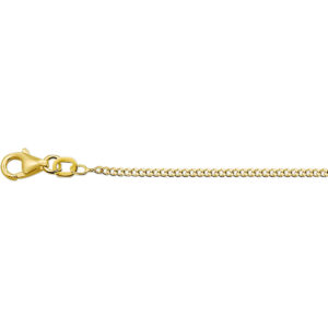 collier gourmette 4 zijdes geslepen 1,4 mm 41 - 43 - 45 cm 14K geelgoud