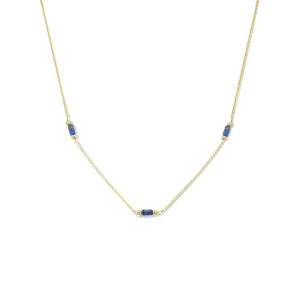 collier lapis 40 - 42 cm 14K geelgoud