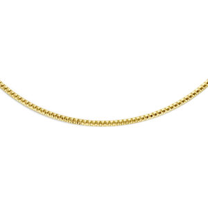 collier platte omega gediamanteerd 2,5 mm 45 cm 14K geelgoud