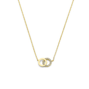 collier zirkonia 40 - 42 - 44 cm 14K geelgoud