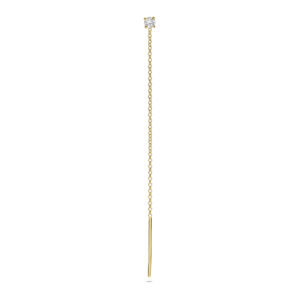 doortrekoorbel diamant 0.10ct h si per stuk 7 cm 14K geelgoud