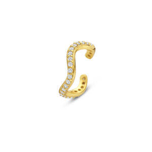 ear cuff zirkonia 12 mm 1 micron zilver verguld (geel)