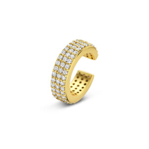 ear cuff zirkonia 12,5 mm zilver verguld (geel)