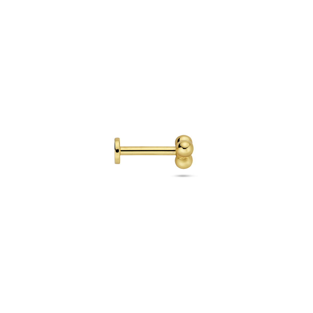 flat back piercing bolletjes 4 mm 1 micron zilver verguld (geel) - Afbeelding 3
