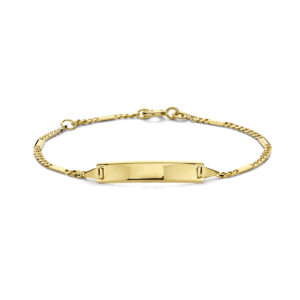 graveerarmband plaat 5,0 mm 14K geelgoud
