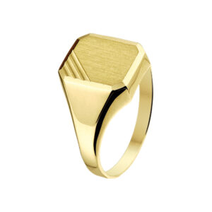graveerring mat gediamanteerd 14K geelgoud