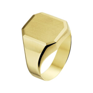 graveerring mat gediamanteerd 14K geelgoud