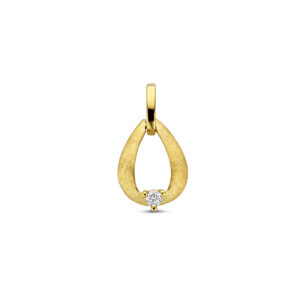 hanger diamant 0.03ct h si 15,5 mm 14K geelgoud