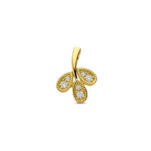 hanger diamant 0.09ct h si 14,5 mm 14K geelgoud