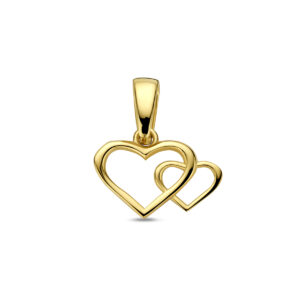 hanger hartjes 14 mm 14K geelgoud