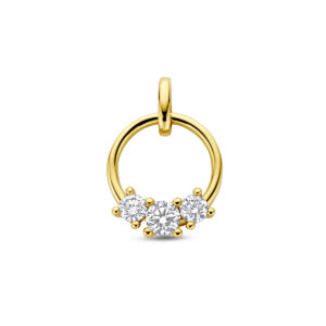 hanger lab grown diamant 0.50ct f vs 19 mm 14K geelgoud