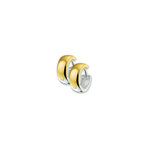 klapoorringen 4,5 mm bol 14K bicolor goud geel/wit