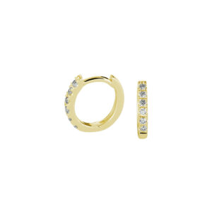 klapoorringen diamant 0.10ct (2x0.05ct) g si 14K geelgoud