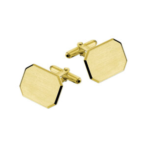 manchetknopen poli/mat gediamanteerd 14K geelgoud