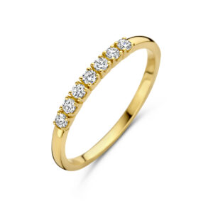 memoire ring diamant 0.21ct h si 14K geelgoud