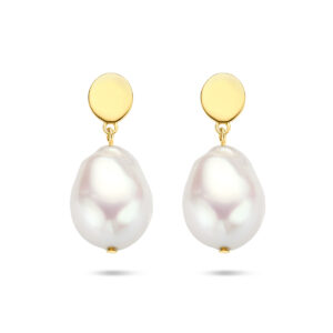 oorhangers barok parel 14K geelgoud