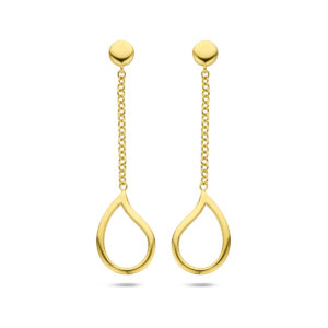 oorhangers druppel 40 mm 14K geelgoud