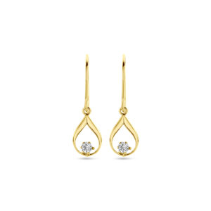 oorhangers franse haak zirkonia 23 mm 14K geelgoud