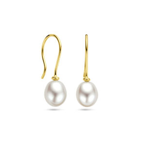 oorhangers parel franse haak 24 mm 14K geelgoud