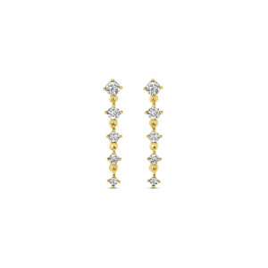 oorhangers zirkonia 19 mm 14K geelgoud