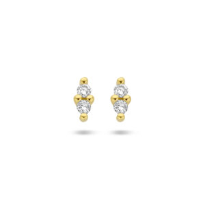 oorknoppen diamant 0.04ct (2x 0.02ct) h p1 14K geelgoud