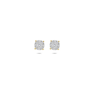 oorknoppen diamant 0.25ct (2x 0.125ct) h si 5 mm 14K bicolor goud geel/wit