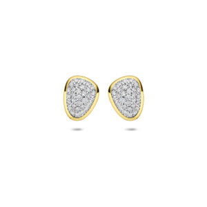 oorknoppen diamant 0.35ct (2x 0.175ct) h si 10,5 mm 14K bicolor goud geel/wit