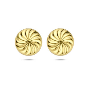 oorknoppen knoop 18 mm 1 micron zilver verguld (geel)