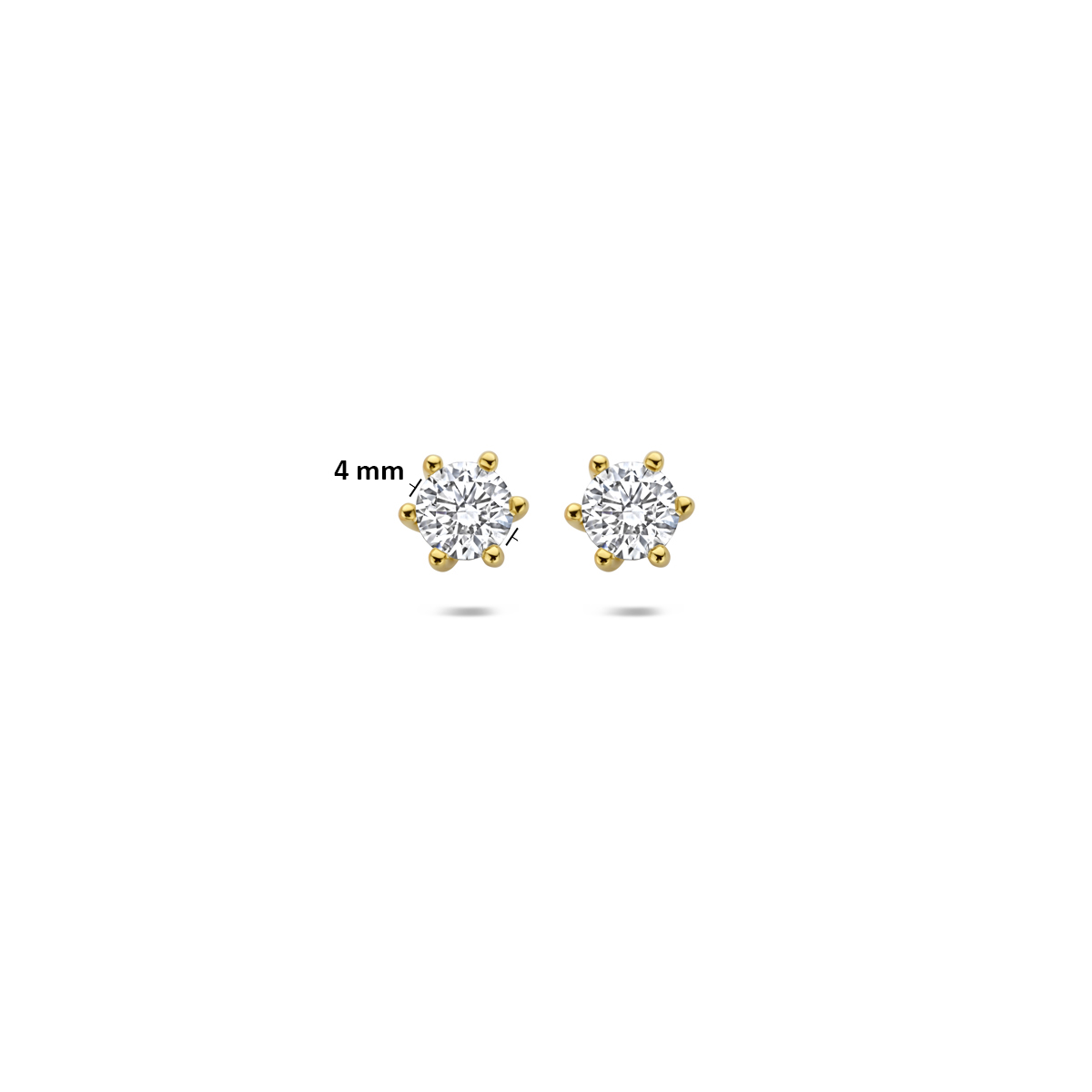 oorknoppen lab grown diamant 0.50ct (2x 0.125ct) f vs 4 mm 14K geelgoud - Afbeelding 4