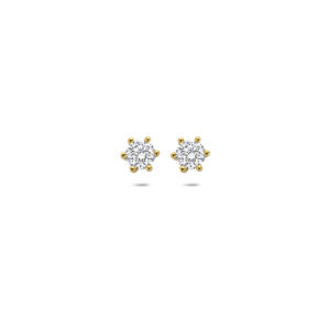 oorknoppen lab grown diamant 0.50ct (2x 0.125ct) f vs 4 mm 14K geelgoud