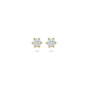oorknoppen lab grown diamant 0.75ct (2x 0.375ct) f vs 4,5 mm 14K geelgoud