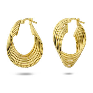 oorringen 30 mm 1 micron zilver verguld (geel)