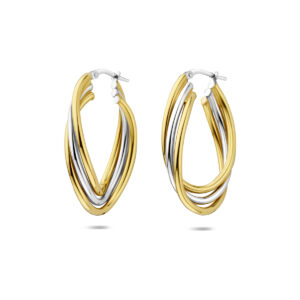 oorringen 34 mm 1 micron zilver verguld (geel/rhodium)