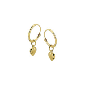 oorringen hartje 13 x 1,2 mm 14K geelgoud