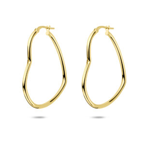 oorringen hartje 35,5 mm 1 micron zilver verguld (geel)