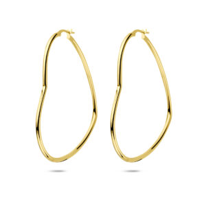 oorringen hartje 56 mm 1 micron zilver verguld (geel)