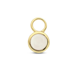 oorringhanger maansteen per stuk 14K geelgoud