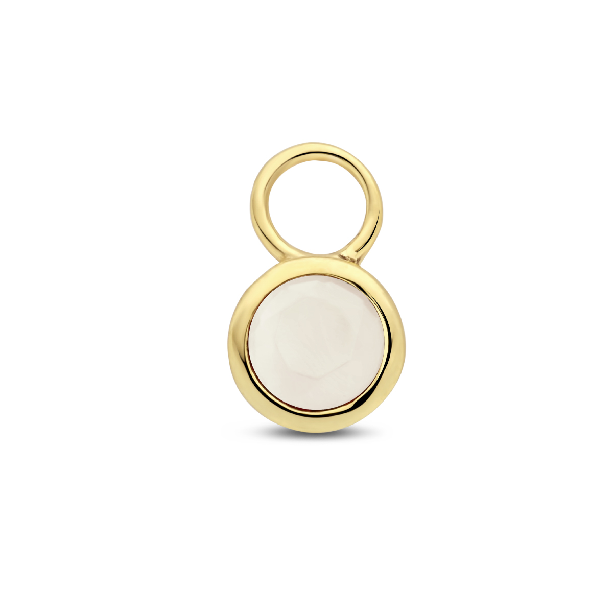 oorringhanger maansteen per stuk 14K geelgoud