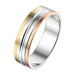 ring al757 - 5 mm - zonder steen goud met zilver