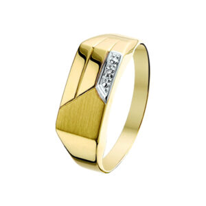ring diamant 0.005 ct. 14K geelgoud