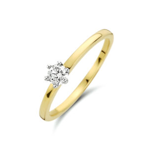 ring diamant 0.20ct h si 14K bicolor goud geel/wit