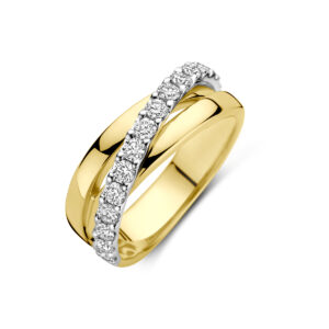 ring diamant 0.67ct h si 14K bicolor goud geel/wit