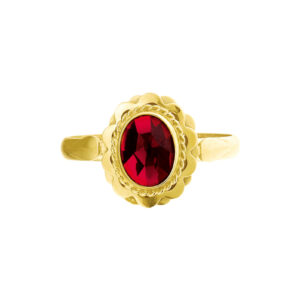 ring granaat 14K geelgoud