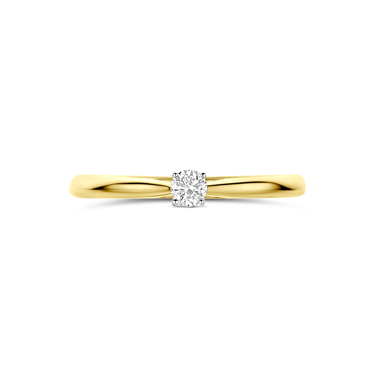 ring lab grown diamant 0.10ct h si 14K bicolor goud geel/wit - Afbeelding 4