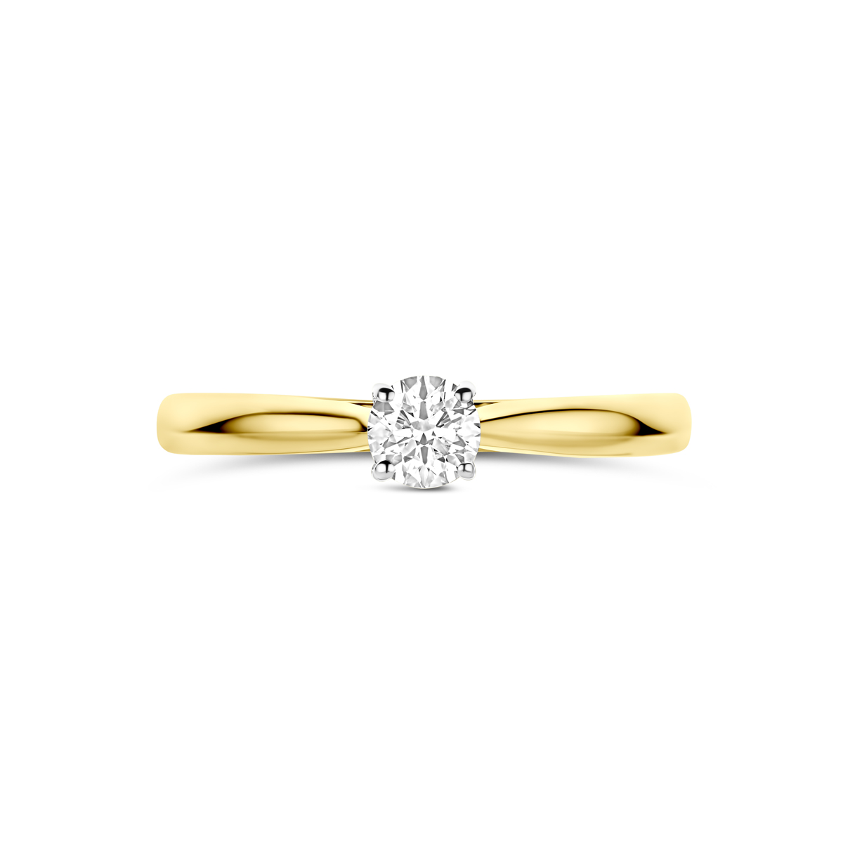 ring lab grown diamant 0.25ct h si 14K bicolor goud geel/wit - Afbeelding 4