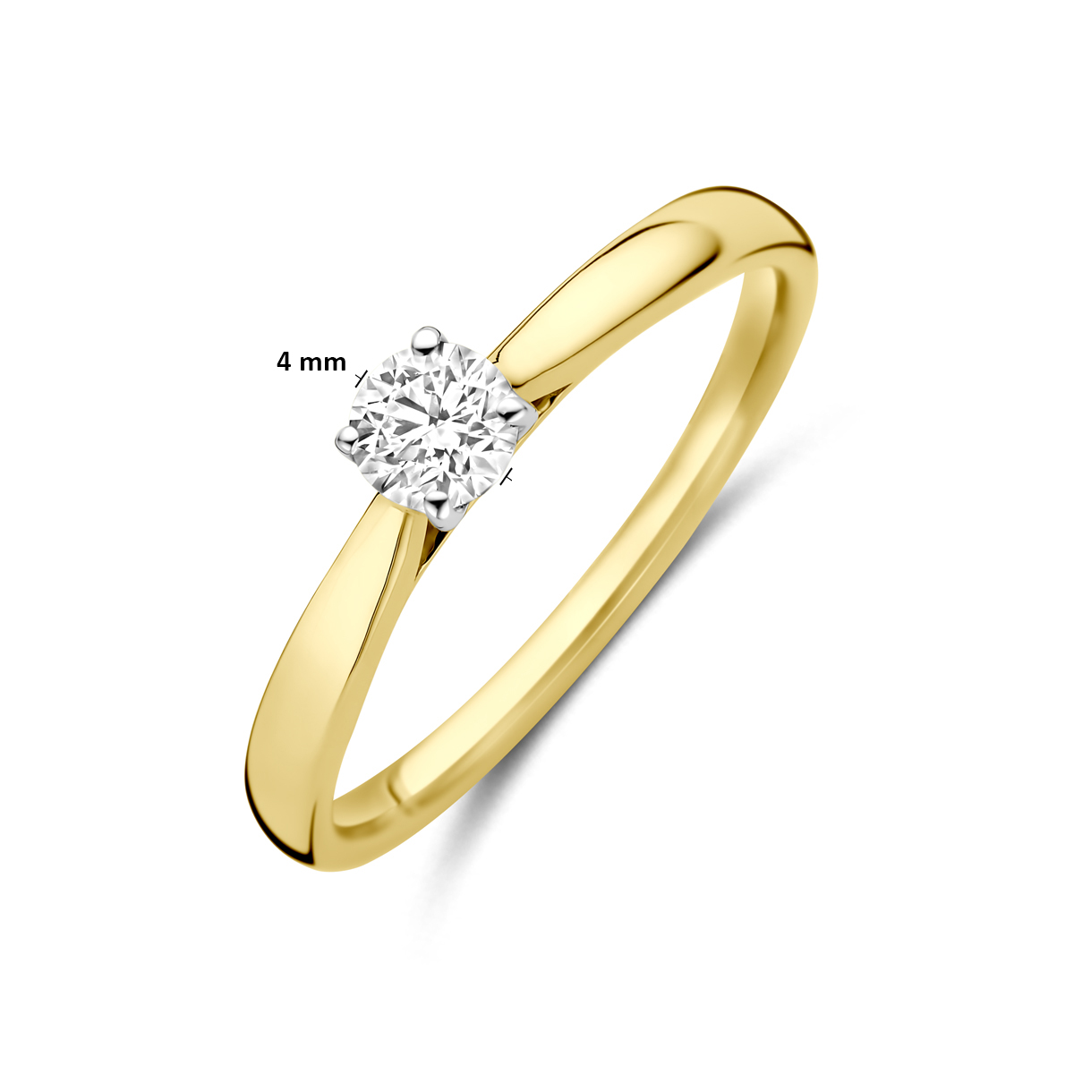 ring lab grown diamant 0.25ct h si 14K bicolor goud geel/wit - Afbeelding 5