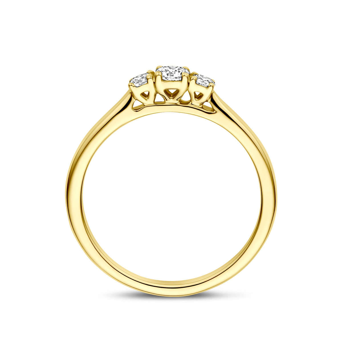 ring lab grown diamant 0.26ct g vs 14K geelgoud - Afbeelding 3