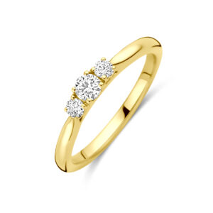 ring lab grown diamant 0.26ct g vs 14K geelgoud