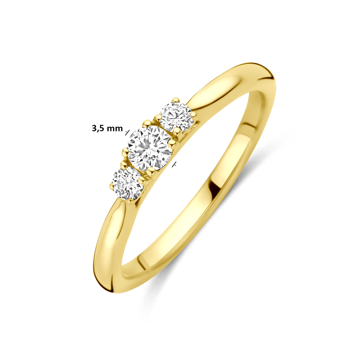 ring lab grown diamant 0.26ct g vs 14K geelgoud - Afbeelding 5